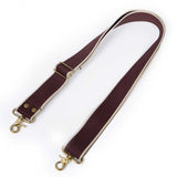 Cotton Striped Webbing Cross Body/Shoulder Strap- Burgundy/Ivory