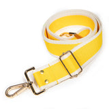 Cotton Striped Webbing Cross Body/Shoulder Strap- Yellow/Ivory