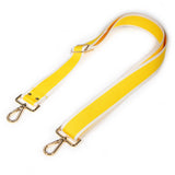 Cotton Striped Webbing Cross Body/Shoulder Strap- Yellow/Ivory