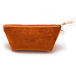 Velvet Travel Clutch - Carrot, back view – Makeup Bags by General Knot & Co.