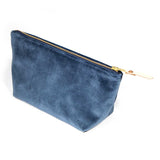 Velvet Travel Clutch- Wedgewood Blue