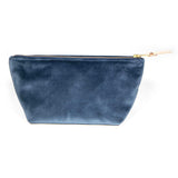 Velvet Travel Clutch- Wedgewood Blue