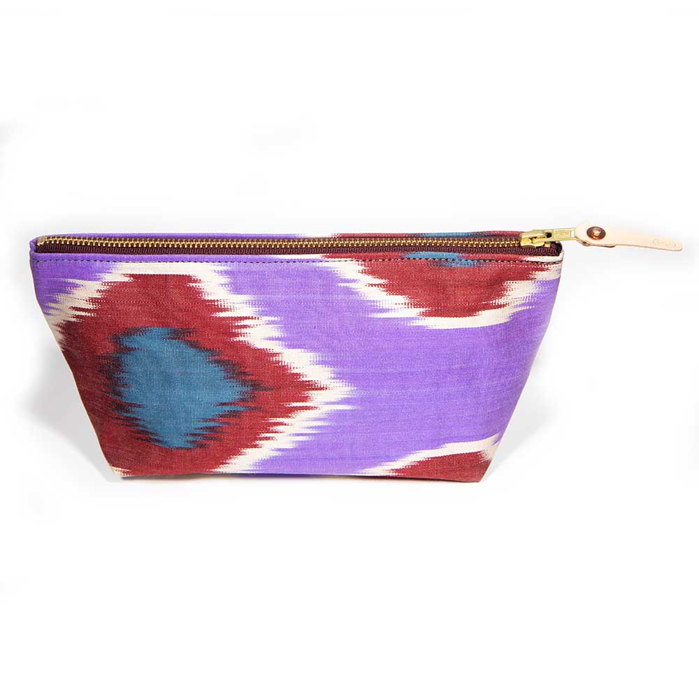 Violet Flame Ikat Travel Clutch