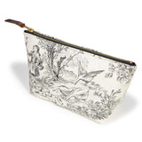 Cream & Coal Toile Travel Clutch