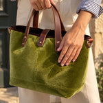 Luxe Velvet Mini Tote - Peridot, lifestyle – Mini Totes by General Knot & Co.