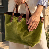 Luxe Velvet Mini Tote - Peridot, lifestyle – Mini Totes by General Knot & Co.