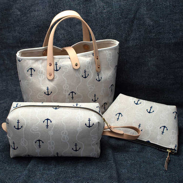 General Knot & Co. Bags One Size / Flax/Natural Nautical Flax All Day Mini Tote