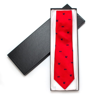 EB Necktie 3" (at widest) x 58" (long) 58" Length/ 3" Width" / Red/ Navy Eaglebrook Commemorative Red Necktie