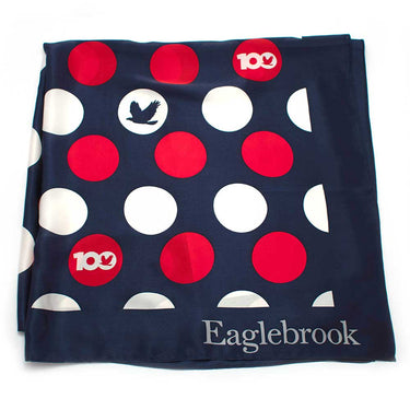 EB Scarves 90 cm x 90 cm / Navy/Red/White / 100% Silk Eaglebrook Silk Scarf
