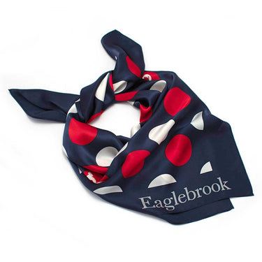 EB Scarves 90 cm x 90 cm / Navy/Red/White / 100% Silk Eaglebrook Silk Scarf