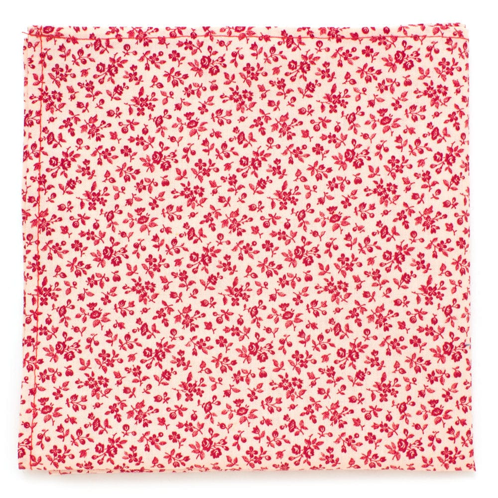 General Knot & Co. Squares 13"x13" 13" x 13" / Red/Ivory Vintage Mini Rose Square