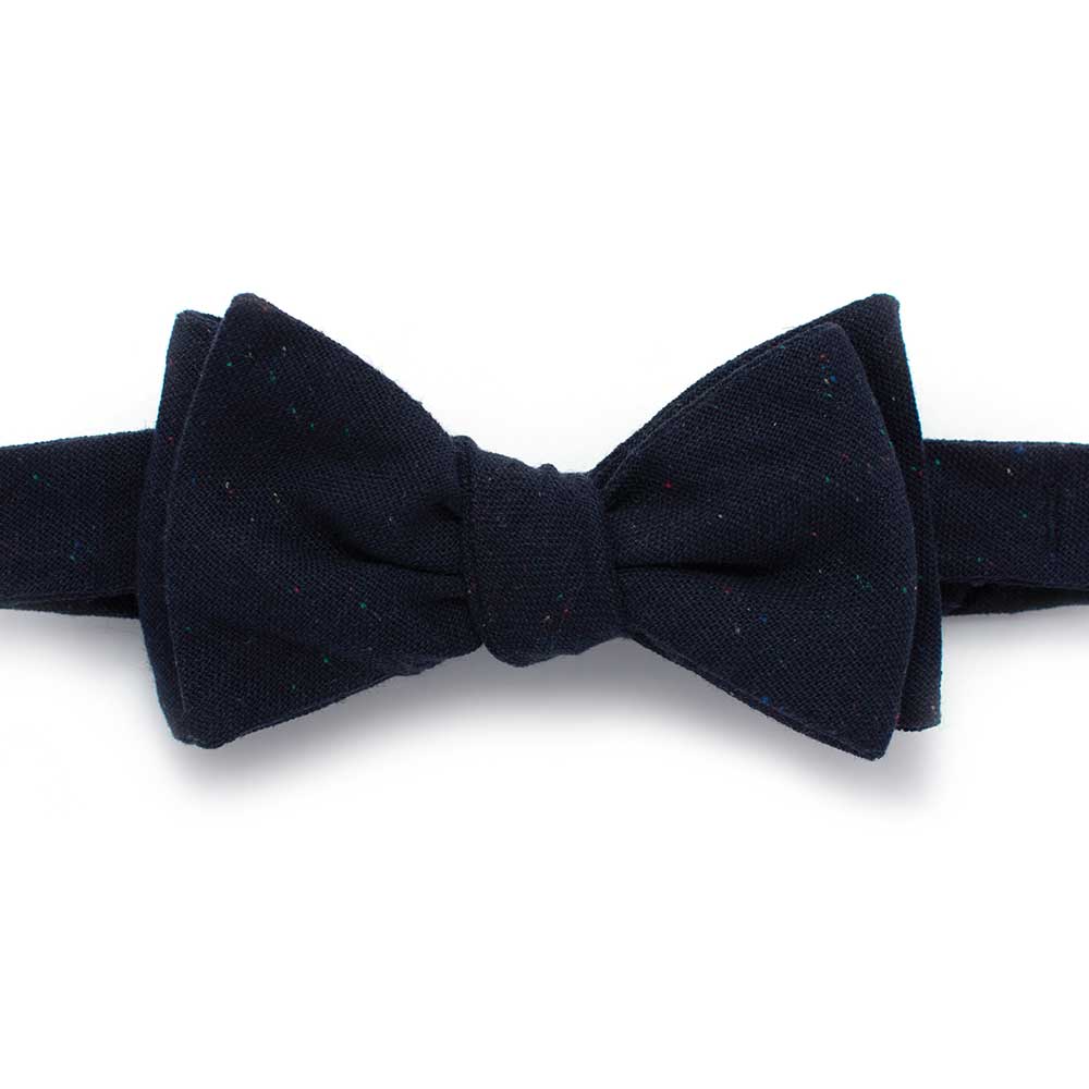 General Knot & Co. Self-Tied Classic Bow Tie 2.5" at Widest 2.5" Width/ adjustable band / Navy Navy Fleck Bow