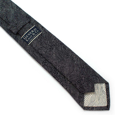 General Knot & Co. Classic Necktie 2 7/8" x 58" Classic / Navy Japanese Indigo Tidal Wave Necktie