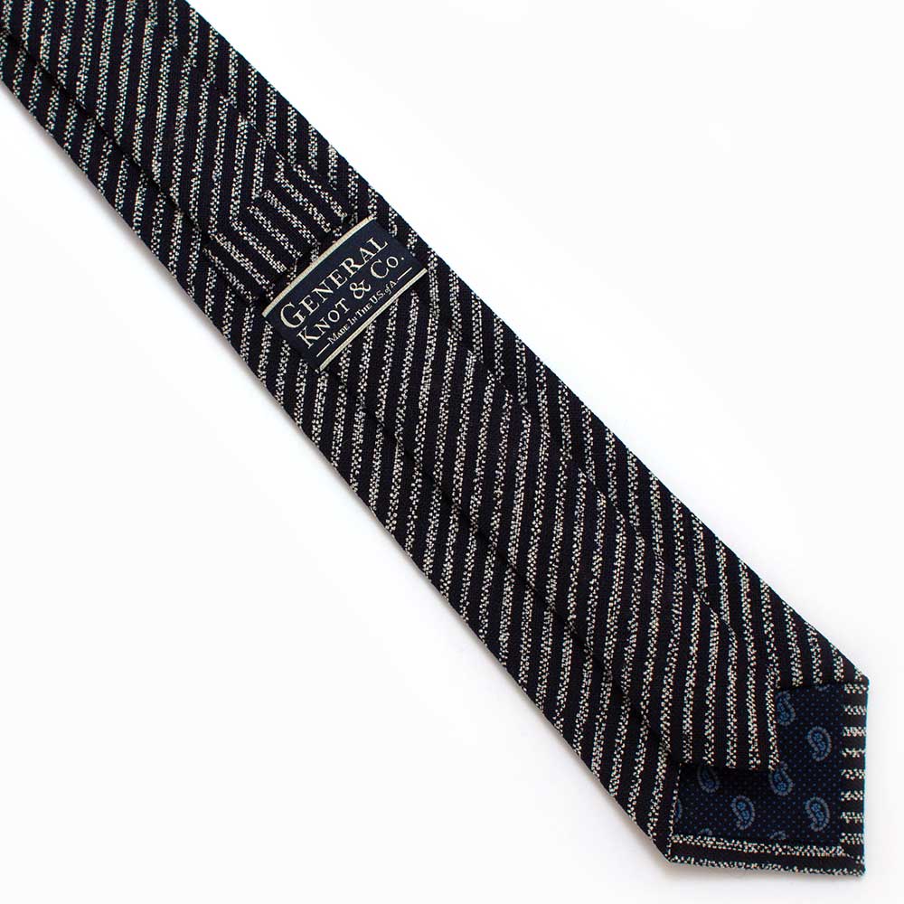 General Knot & Co. Classic Necktie 2 7/8" x 58" 2.9" W x 58" L / Navy Indigo Chalk Stripe Necktie