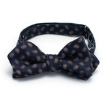 General Knot & Co. Self-Tied Diamond Point Bow 2.5" at widest 2.5" W- adjustable band 13.5" - 18.5" / Navy Navy Silk Paisley Bow