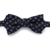 General Knot & Co. Self-Tied Diamond Point Bow 2.5" at widest 2.5" W- adjustable band 13.5" - 18.5" / Navy Navy Silk Paisley Bow