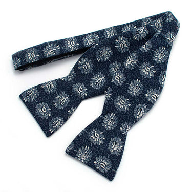 General Knot & Co. Apparel & Accessories 58" L x 2.9" W / Navy Vintage Cactus Flower Bow