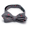 General Knot & Co. 2.5 W x 13.5-18.5 adjustable band / Grey Multi Vintage Griswold Floral Bow