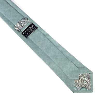 General Knot & Co. Neckties 2.9" W x 58" L / Green Sage Chambray Necktie