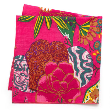 General Knot & Co. Bandanas One Size / Pink Multi Vivid Garden Block Print Bandana