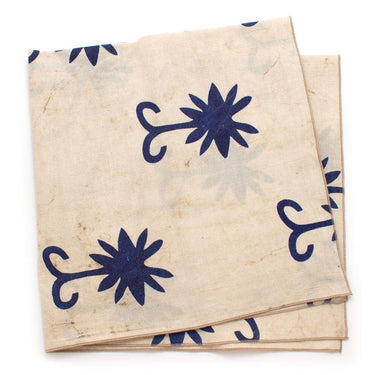 General Knot & Co. Bandanas One Size / Natural/Blue Marbled Palm Bandana