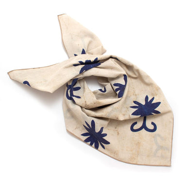 General Knot & Co. Bandanas One Size / Natural/Blue Marbled Palm Bandana