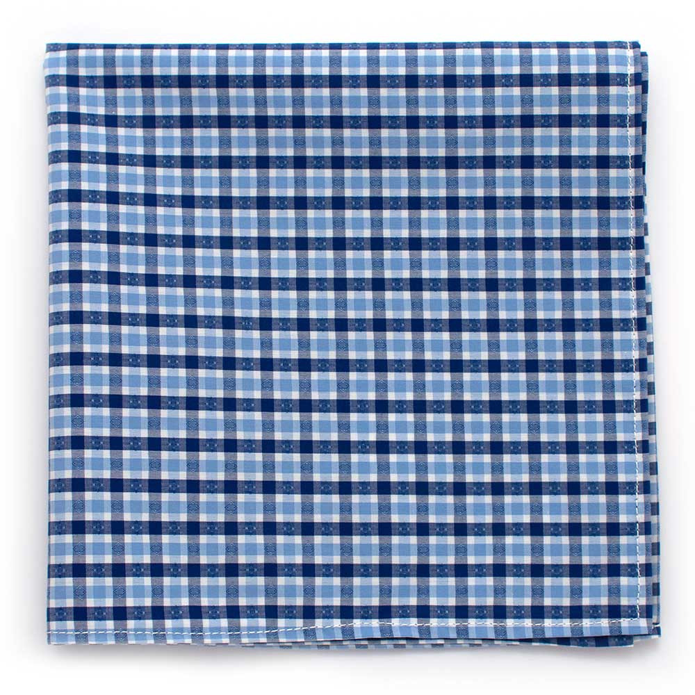 General Knot & Co. Apparel & Accessories 13" x 13" / Blue/White Double Blue Check Square