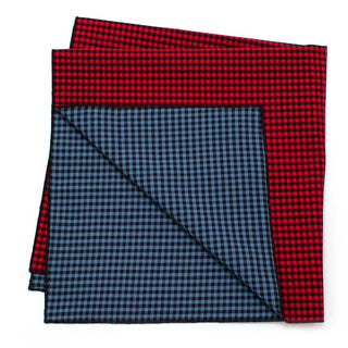 General Knot & Co. Bandanas 21" x 21" / Red/Blue Twin Check Double Sided Bandana