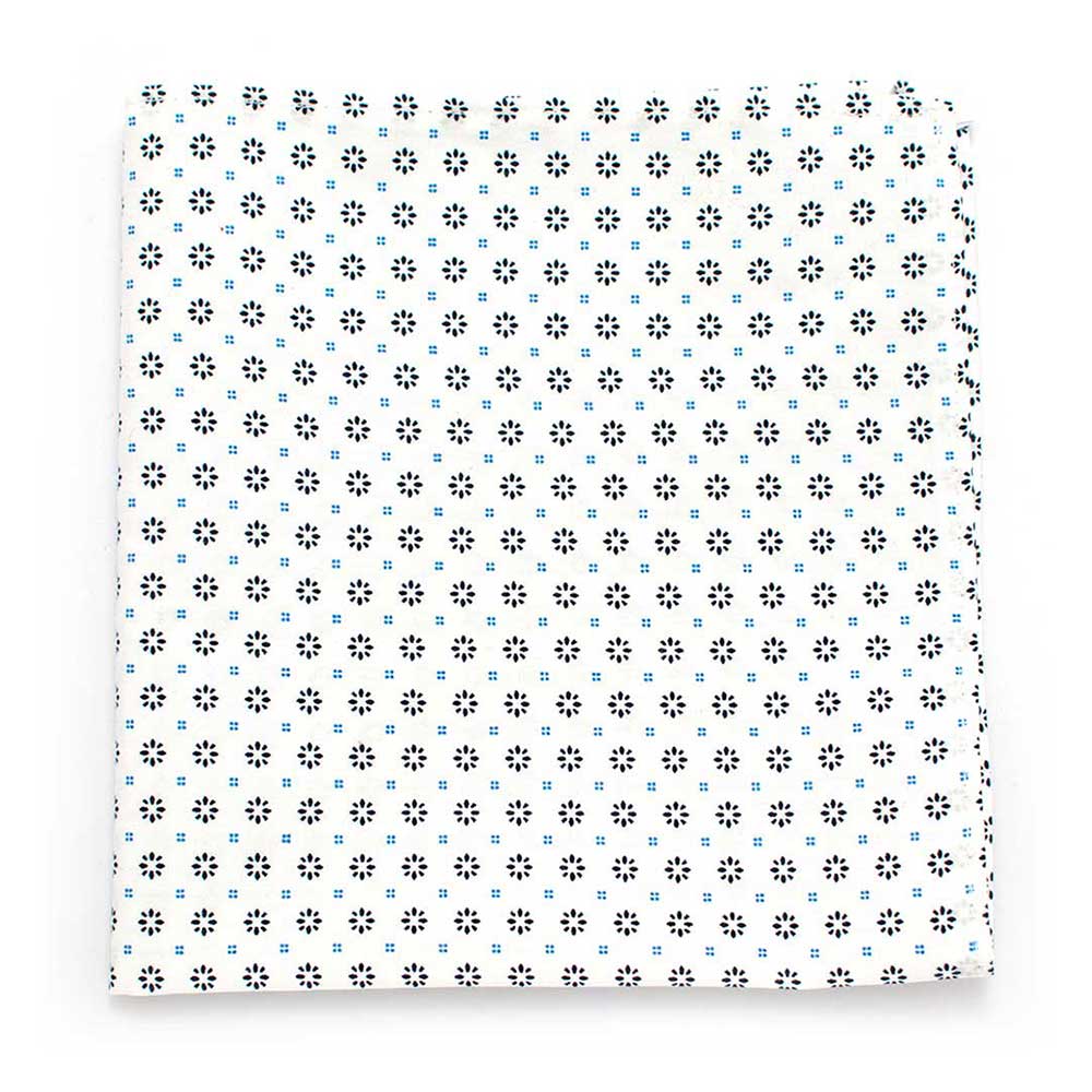 General Knot & Co. Apparel & Accessories One Size / White/Navy Classic Foulard Square- White