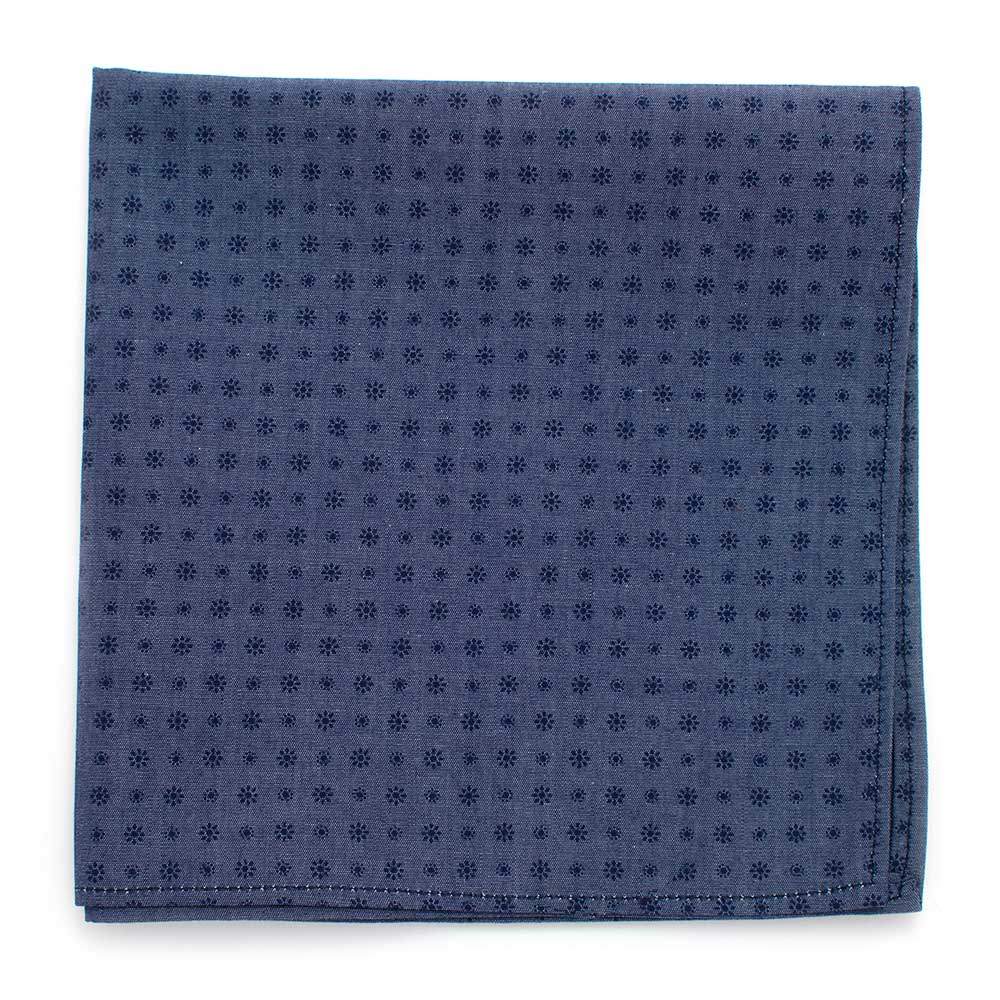 General Knot & Co. Apparel & Accessories 13" x 13" / Blue/Navy Classic Foulard Square- Navy