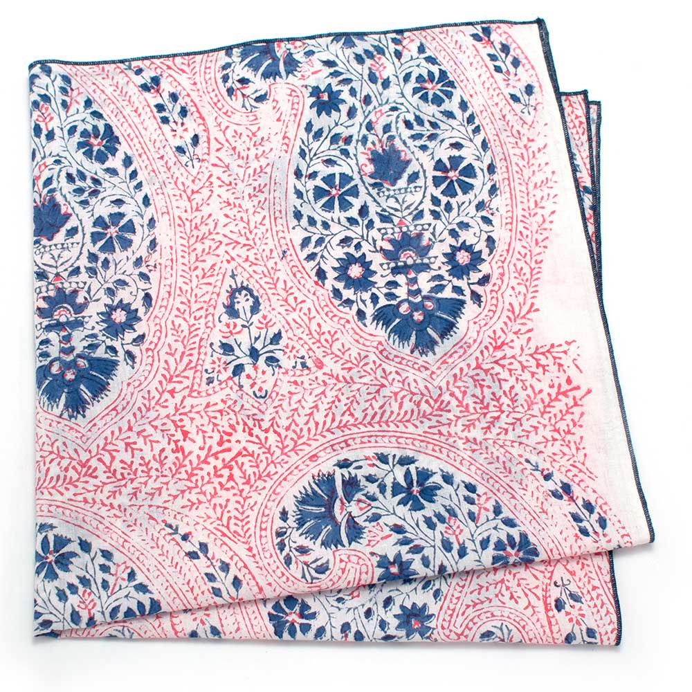 General Knot & Co. Bandanas 21" x 21" / Multi Jaipur Paisley Block Print Bandana