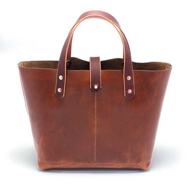 General Knot & Co. Bags One Size / Brown Leather All Day Mini Tote-Waxy Brown