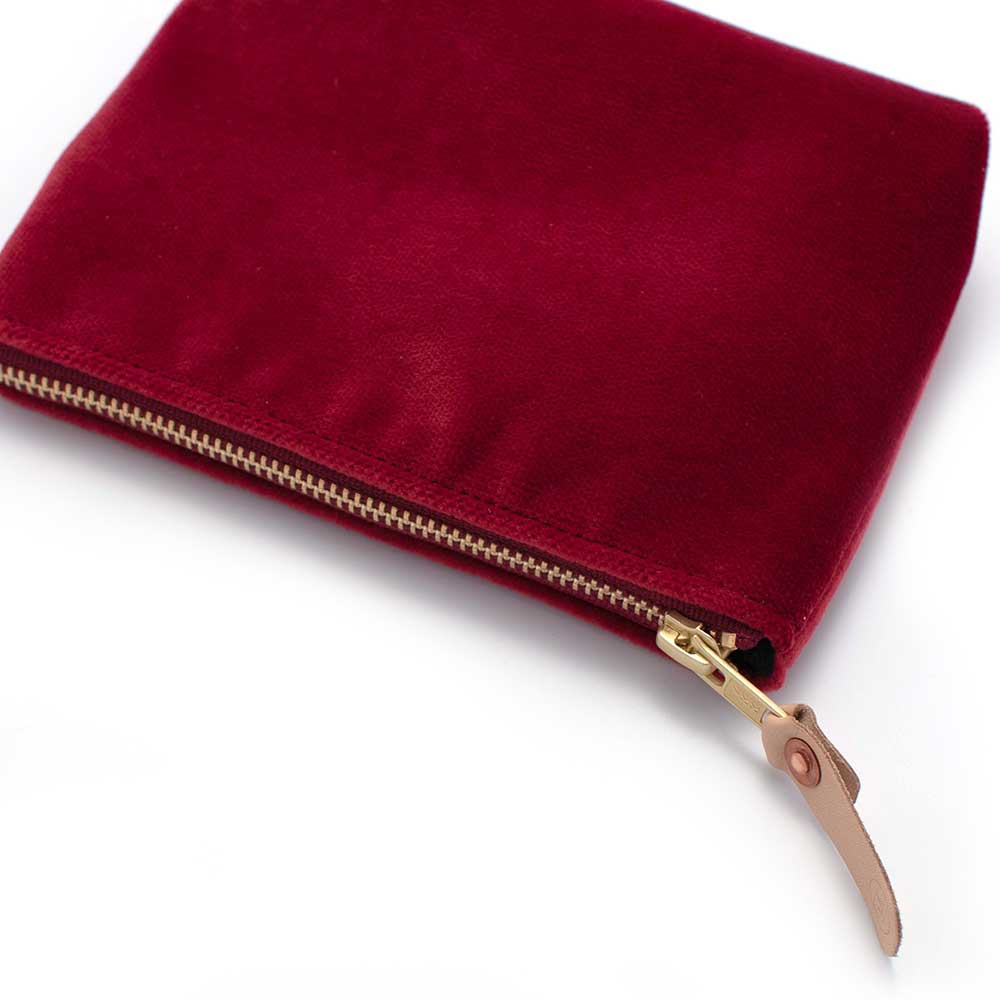 General Knot & Co. Apparel & Accessories 7" W x 5" H x 1.5" D / Red Velvet Jewel Pouch- Scarlet