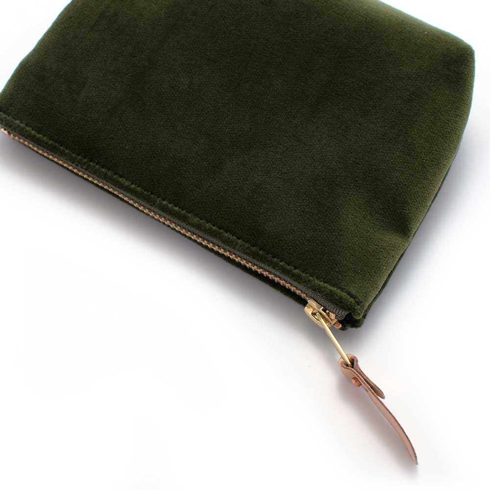 General Knot & Co. Apparel & Accessories 7" W x 5" H x 1.5" D / Green Velvet Jewel Pouch- Olive