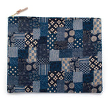 General Knot & Co. Apparel & Accessories One Size / Blue/ Natural Japanese Patchwork Print Laptop Sleeve-Large