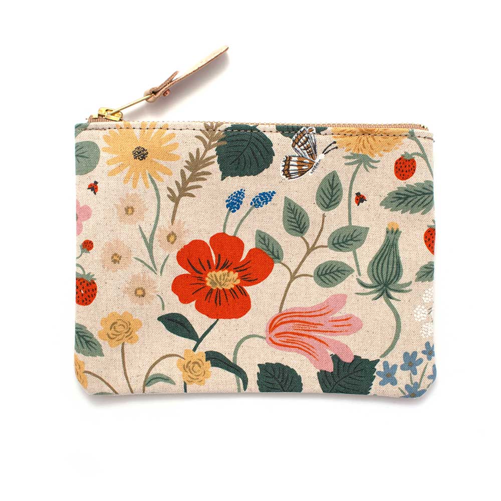 General Knot & Co. Apparel & Accessories One Size / Multi/Natural Spring Meadow Floral Zipper Pouch