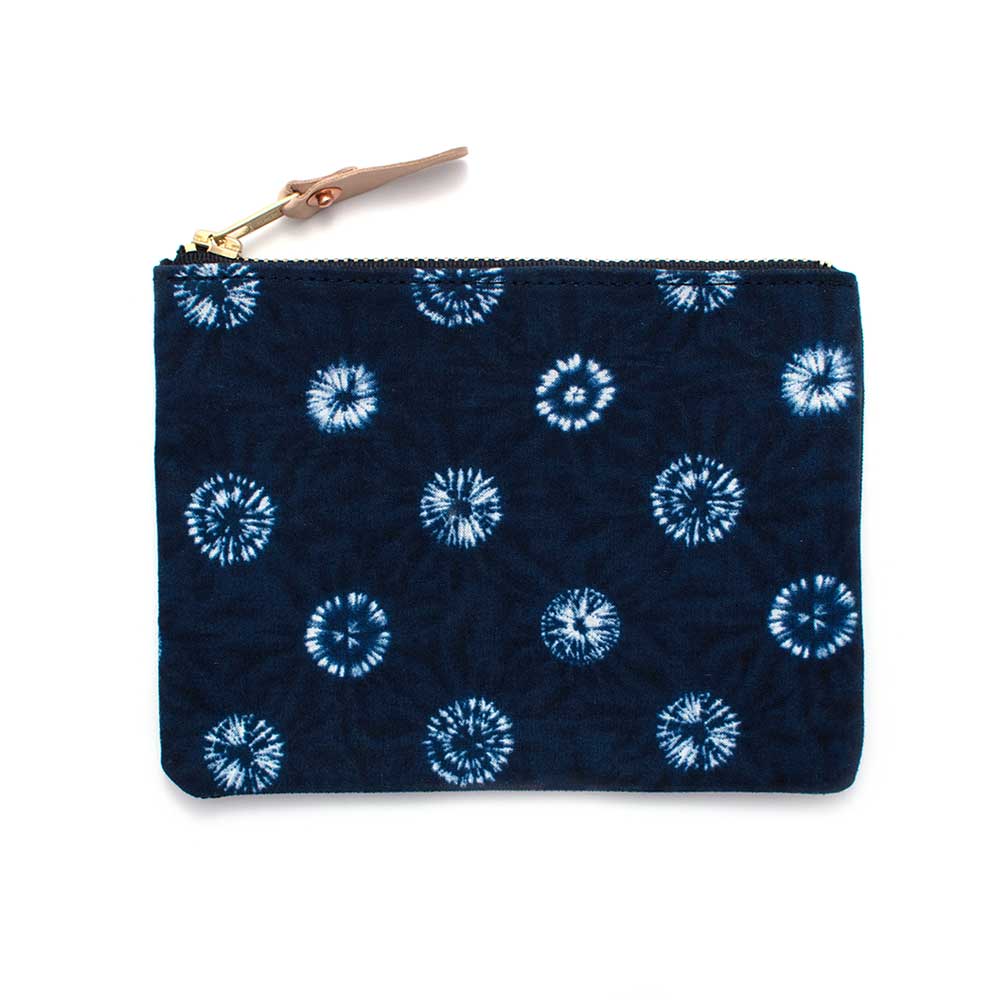 General Knot & Co. Apparel & Accessories One Size / Blue/Black Tie Dye Dot Zipper Pouch