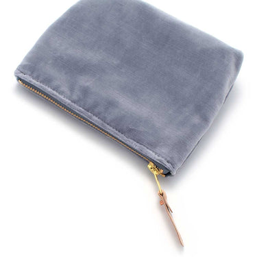 General Knot & Co. Handbags, Wallets & Cases One Size / Grey/Blue Velvet Jewel Pouch- Cloudy