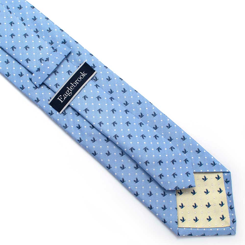 EB Neckties 3 1/4" W- 58" L / Lt. Blue Eaglebrook Dot Necktie- Lt. Blue
