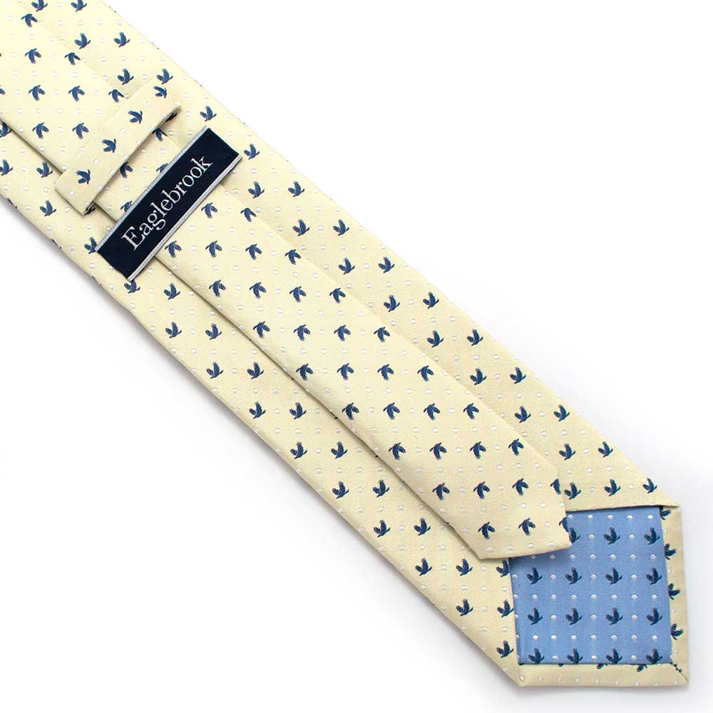 EB Neckties 3 1/4" W- 58" L / Yellow Eaglebrook Dot Necktie-Yellow