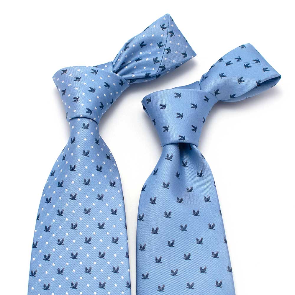 EB Neckties 3 1/4" W- 58" L / Lt. Blue Eaglebrook Dot Necktie- Lt. Blue