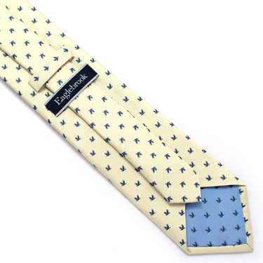 EB Neckties 3 1/4" W- 58" L / Lt. Blue Eaglebrook Logo Necktie-Yellow