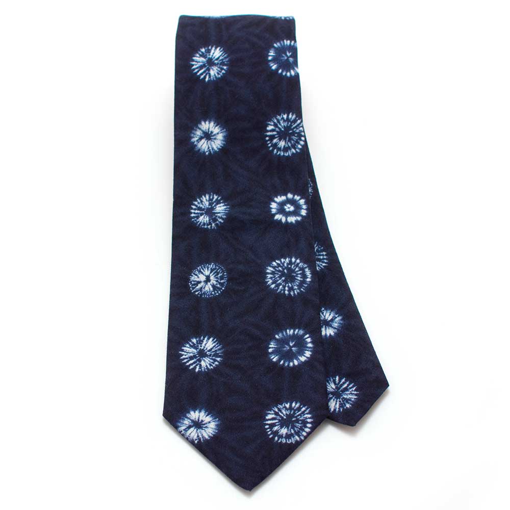 General Knot & Co. Necktie 3" (at widest) x 58" (long) 3" W x 58" L / Blue Tie Dye Dot Necktie