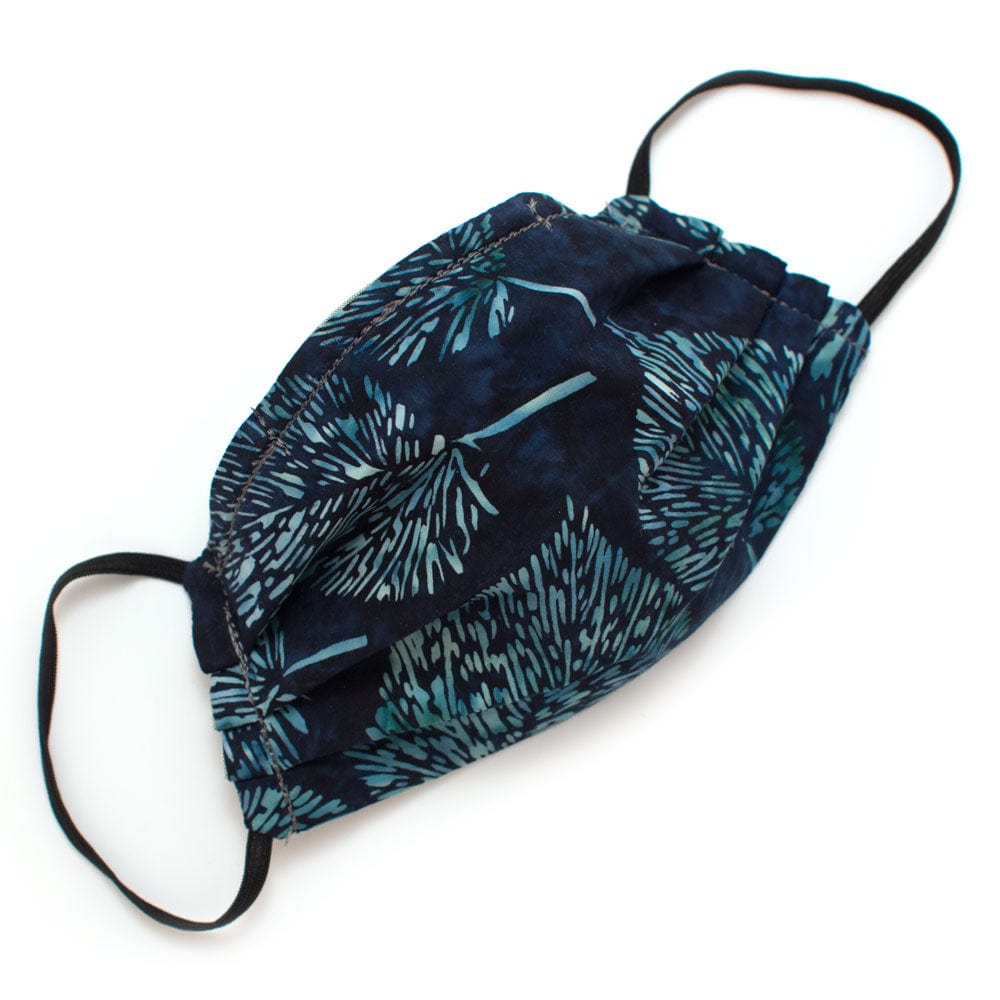 General Knot & Co. Masks 3 Layer / Blue Multi Reusable Lagoon Palm Face Mask- Elastic Loops
