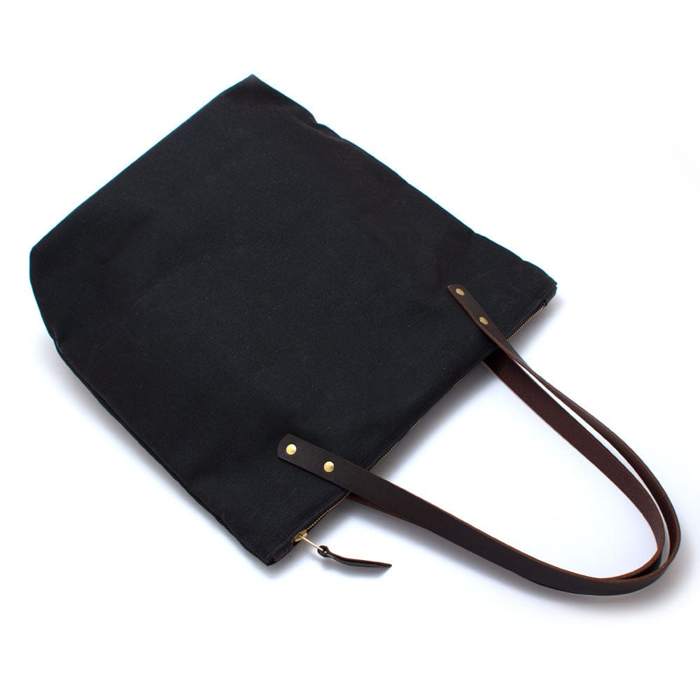 General Knot & Co. Bags One Size / Black Black Waxed Canvas Portfolio Tote