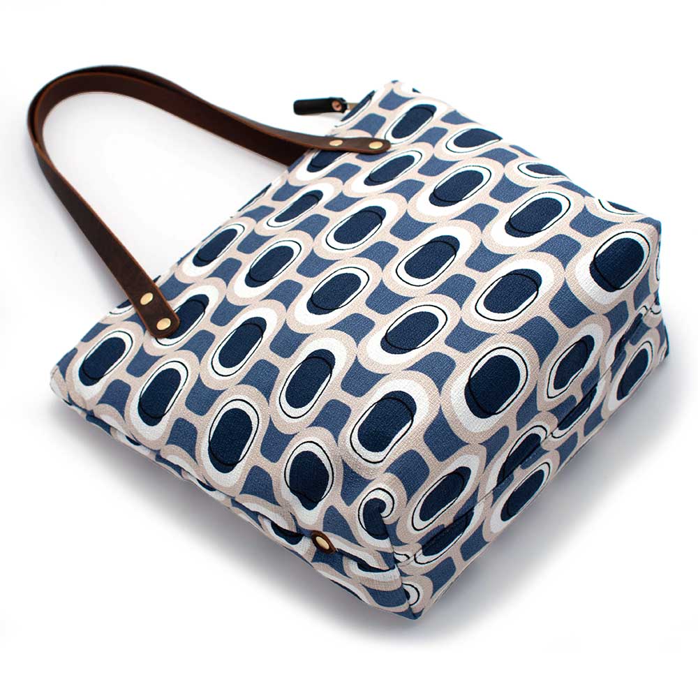 General Knot & Co. Bags One Size / Blue Multi Blue Geo Portfolio Tote