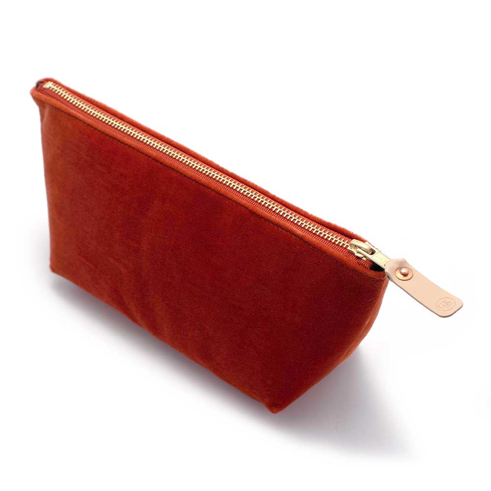 General Knot & Co. Bags One Size / Orange Persimmon Velvet Travel Clutch