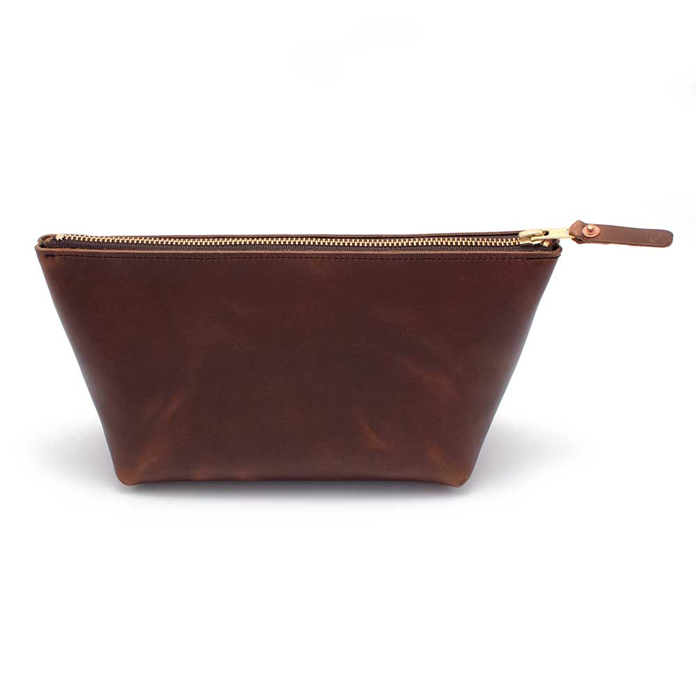 General Knot & Co. Handbags, Wallets & Cases One Size / Brown Leather Zipper Clutch-Waxy Brown
