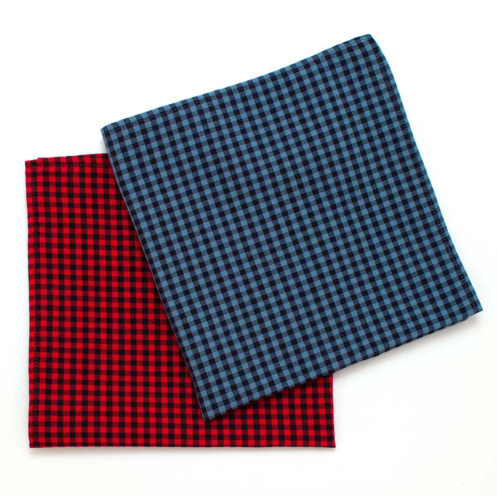General Knot & Co. Squares 13"x13" 13" x 13" / Red/Black Mini Check Square- Red