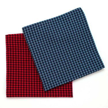 General Knot & Co. Squares 13"x13" 13" x 13" / Blue/Black Mini Check Square-Blue